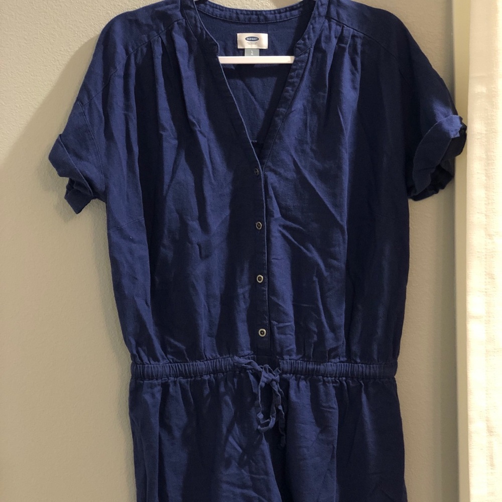 Blue short sleeve romper size L